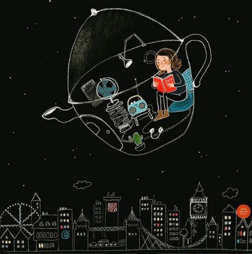 Menuda evasión espacial! Ventajas de la lectura (ilustración de Nini Alaska)