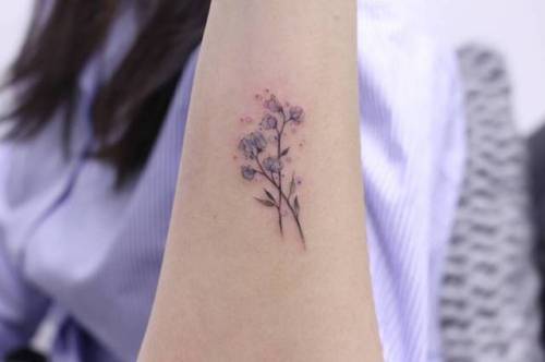 Tattoo tagged with: flower, small, tiny, sweet pea, ifttt, little, nature,  forearm, victoriayam, illustrative 
