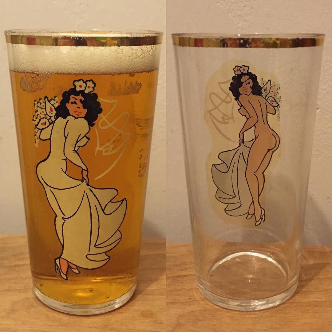 Thrift score of the week: nudie cutie glasses that reveal a special surprise when you finish you drink!