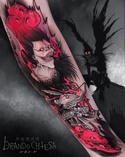 Tattoo tagged with leg Death Note portrait  inkedappcom