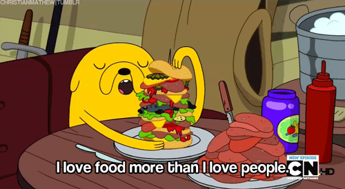 i love food more than i love people gif