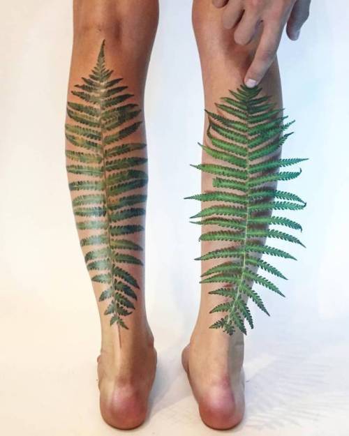 By Rit Kit, done in Kiev. http://ttoo.co/p/21385 calf;fern leaf;big;leaf;facebook;nature;realistic;twitter;ritkit