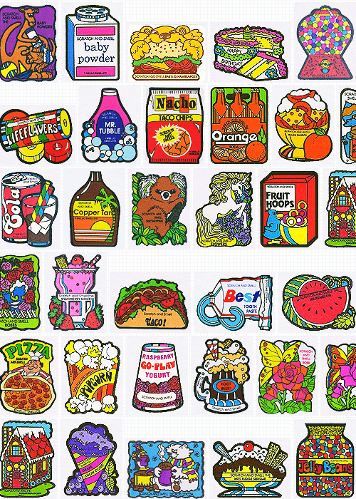 chelsamander: “70’s/80’s Scratch n’ Sniff Stickers ”