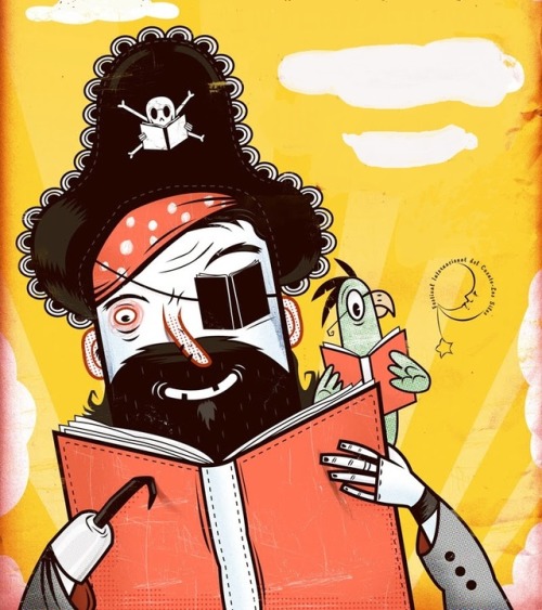 Leer es una aventura, los piratas lo saben bien (ilustración de Luis San Vicente )