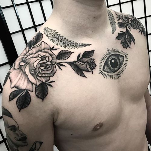 Jack Peppiette leaf;dots;rose;chest;blackw;eye