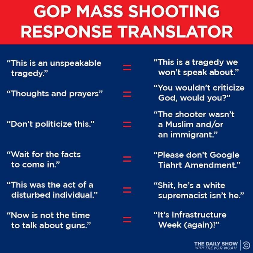 Title:  GOP Mass Shooting Response Translator.  