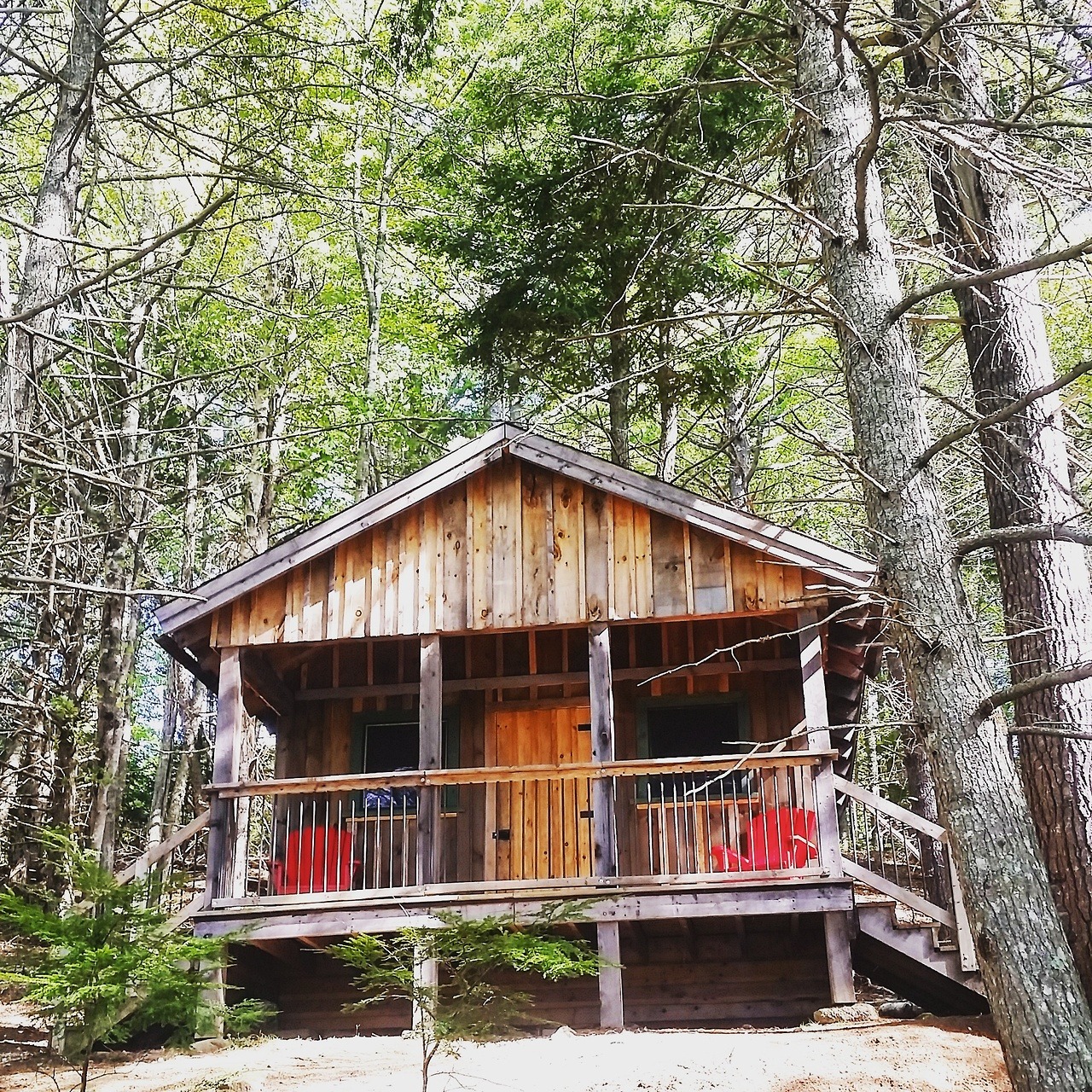 Cabin nestled in Kejimkujik National Park, in Nova Scotia, Canada
Constructed by local students in a carpentry program and based on early 19th century trapper shack designs. Available to rent in a peaceful, private setting with an amazing riverfront...