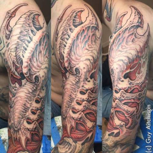 By Guy Aitchison, done at Hyperspace Studios, Creal Springs.... huge;biomechanical;facebook;twitter;guyaitchison;sleeve
