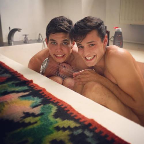 belamiofficial: “Bathtime #bath #friends #fun #gay #together #bff #naked #gayboy #gaycute #smile #model #gaymodel #belami #belamionline #adamarchuleta #andreboleyn #shower ”