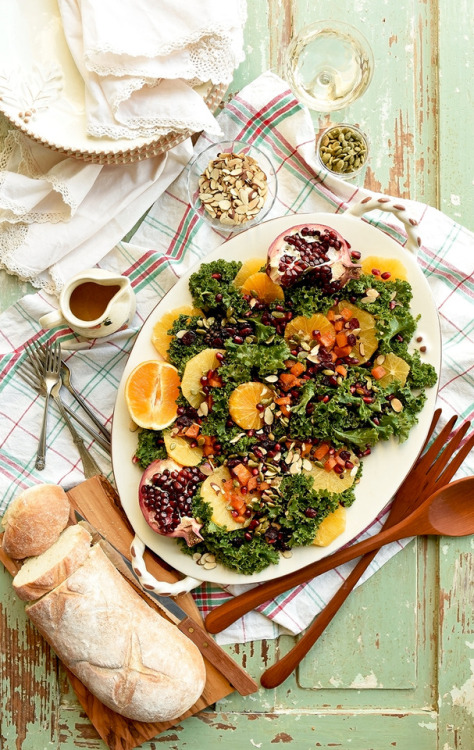 onlyvegetarianrecipes:
“ Submission from: vintagekittycom
Fall Harvest Kale Salad  Vegan and Vegetarian Recipes!
”