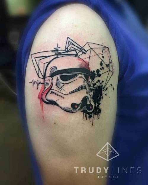 By Corina Weikl · Trudylines, done at Studio Thirteen Tattoo,... film and book;fictional character;corinaweikl;graphic;star wars;facebook;star wars characters;twitter;stormtrooper;medium size;upper arm