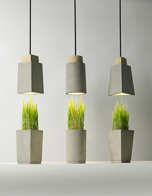 Bentu design - Pendant Lamp. Material: Cement, Construction Recycled Waste