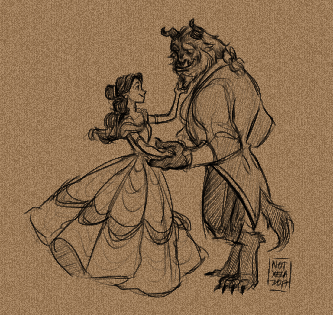 Beauty And The Beast Drawing Beauty And The Beast Movie Belle And Beast