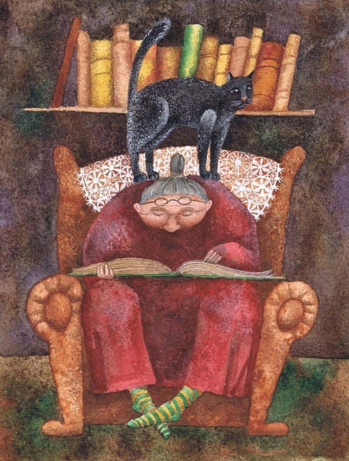 bibliolectors:
“What novel are you reading? / Qué novela está leyendo? (ilustración de Zenina)
”