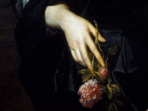 die-rosastrasse:❀ Hands with flowers - Anthony van Dyck ❀