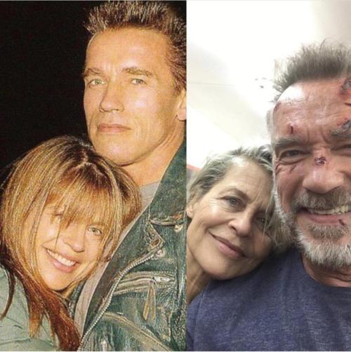 topofreddit - Arnie and his former co-star Linda Hamilton...