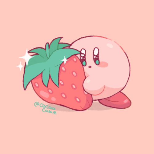 cocoacake - is the strawberry really large or is kirby really...