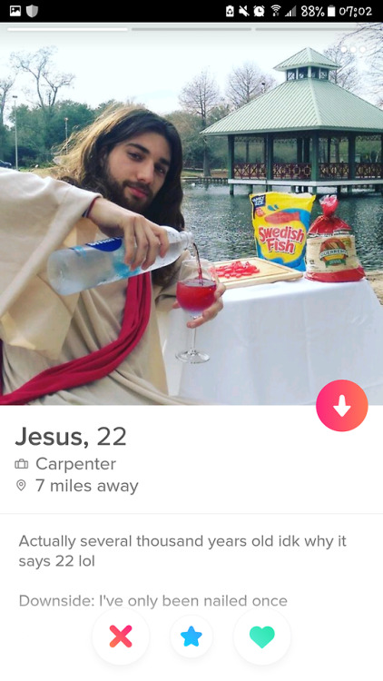 tinderventure - Jesus has committed the sin of not swiping...