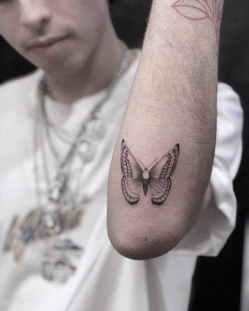 By Eunwoo, done at West 4 Tattoo, Manhattan.... insect;small;single needle;eunwoo;butterfly;animal;tiny;ifttt;little;forearm