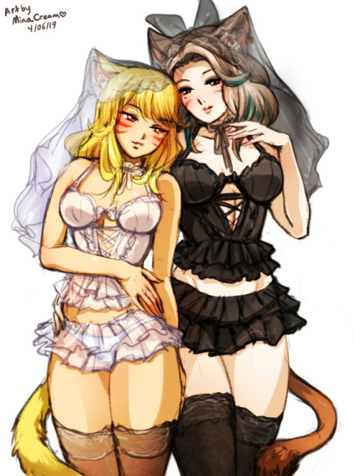 #516 Miqo’te Pair(client’s OCs)Commission meSupport me on...