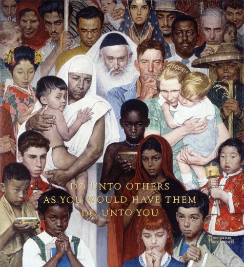 victorvanvoorhees - “Golden Rule” (1961) by Norman Rockwell