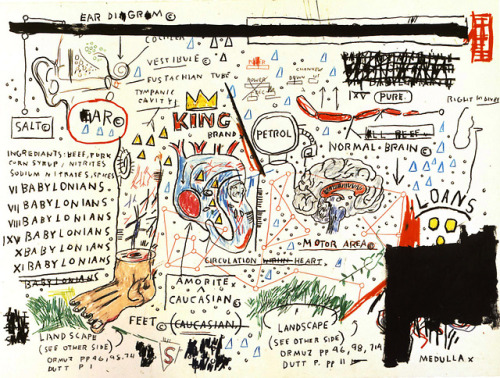 artist-basquiat:King Brand, Jean-Michel BasquiatMedium:...