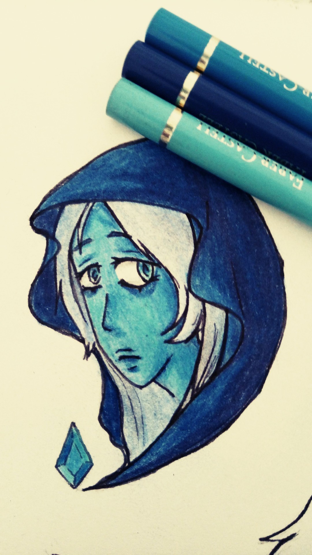 I gave Blue Diqmond some color! I know it is a little messy but I tried! ^^°