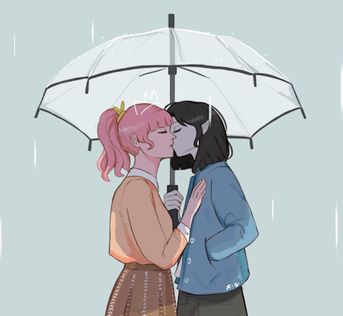 Девочки под дождем