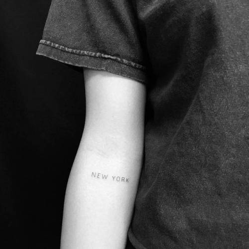 Tattoo tagged with: small, languages, tiny, travel, new york city, ifttt,  little, location, english, minimalist, new york, inner forearm, quotes,  english tattoo quotes, fine line, jkkim, line art 