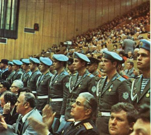 Bulgarian paratroopers on a Communist Party ceremony.