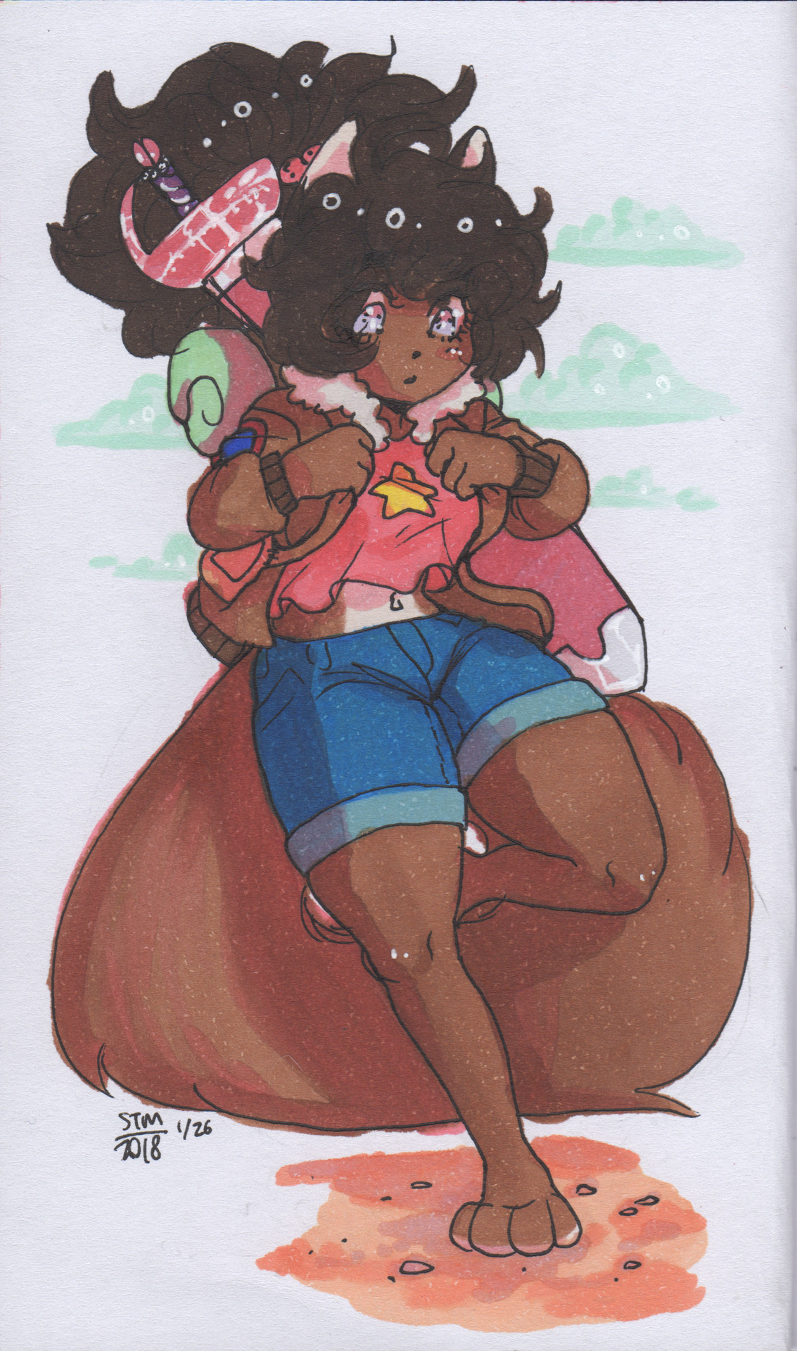 a quick drawing of silvey cosplaying stevonnie☆