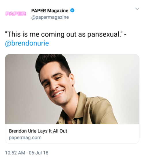 beejohnlocked - brendonuriesource - Brendon came out as...