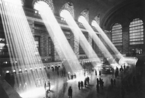 historicaltimes:Sunlight streams through the windows in the...