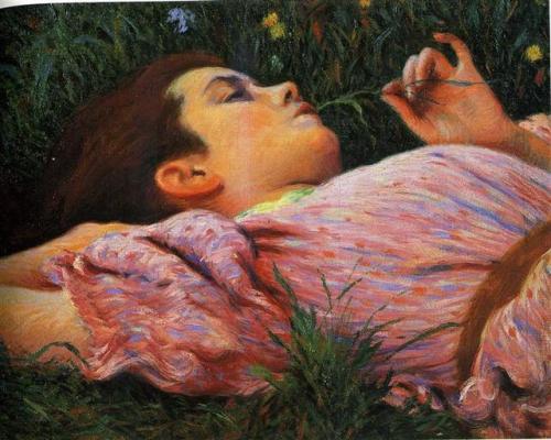 impressionism-art - Girl with flowers1894Federico...