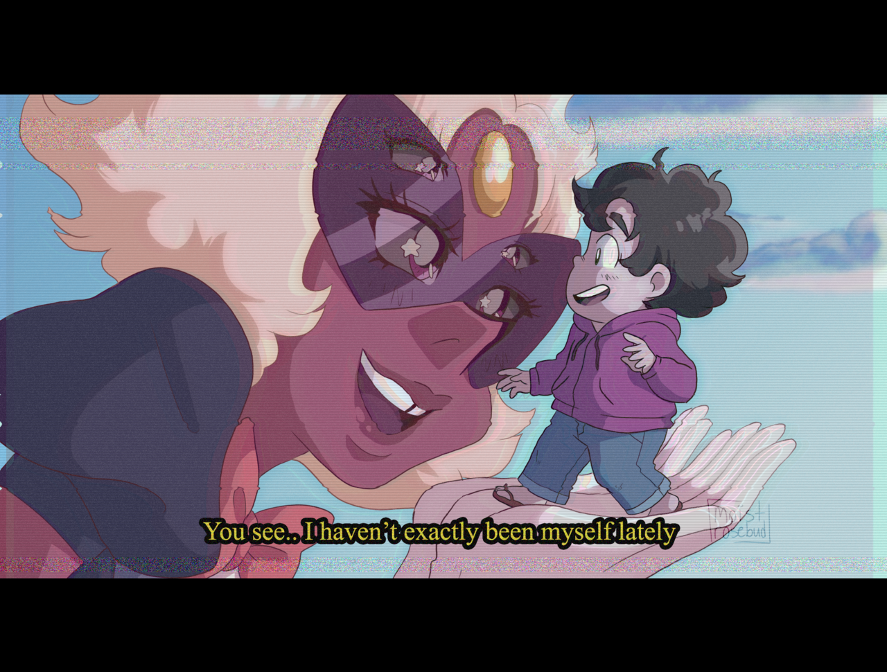 Yet another redraw from Steven Universe. This particular screenshot is from the episode “Cry for help”, in an old 90′s-ish inspired art style.