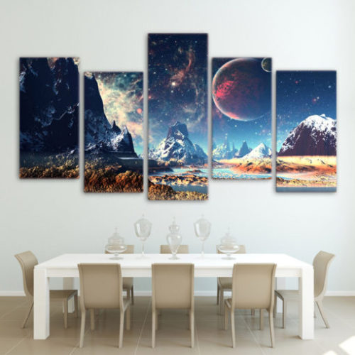 curatepop - Mountain Galaxy Canvas Print Set of 5 - via The...