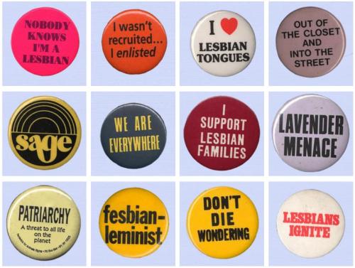 adayinthelesbianlife:A selection of 58 buttons from the...