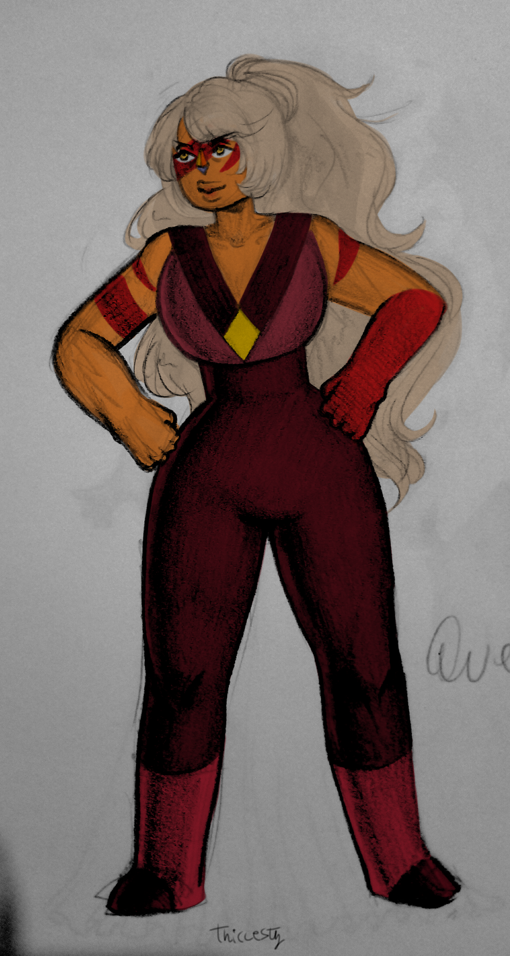 I found this in my camera roll and I coloured it. It’s kinda dark but eh, it fits with Jasper. I really miss her.
