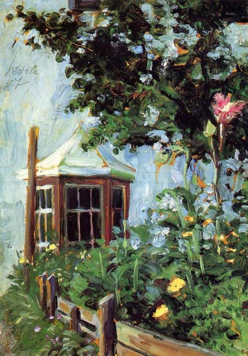 artist-schiele - House with a Bay Window in the Garden, Egon...
