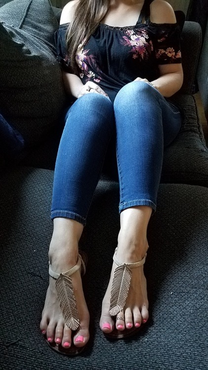 My pretty wife home from work and looking beautiful in her jeans...