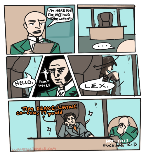 kuppatan:Lex Luthor and Tim Drake interacting as business...