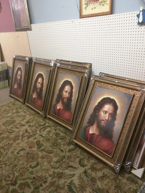 shiftythrifting - I encountered several judgemental Jesuses in the...