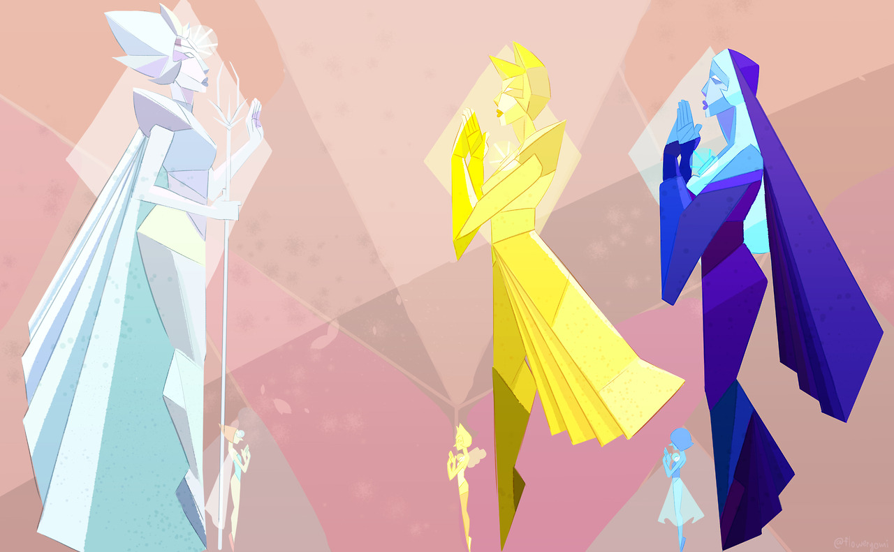 I made a Diamond Mural! Honestly I was listening to the Prince of Egypt soundtrack and I thought of Egyptian murals and I was like “I wanna draw White Diamond with hands like that” so I did. I liked...