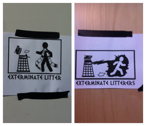 korybourque - My school had these posted around Whovians for...