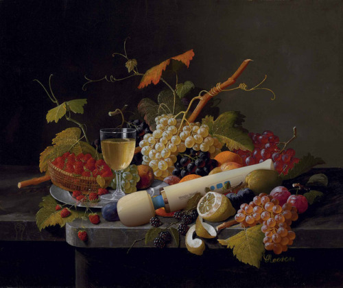 Still Life with Magic Wand by Severin Roesen.