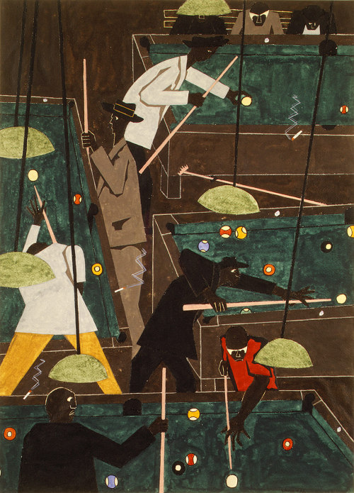 theartsyproject - Jacob Lawrence, Pool Parlor, 1942.