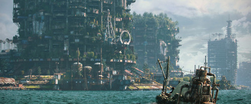 rhubarbes - ArtStation - City on the water. Post-apocalypse, by...