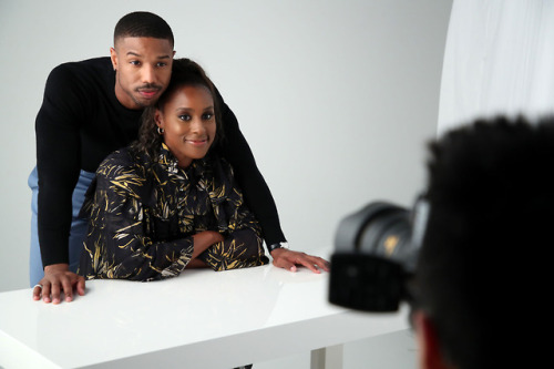 celebsofcolor - Issa Rae and Michael B. Jordan pose for a...