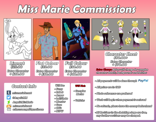 I have dentist bills to pay so commissions are open!Additional...
