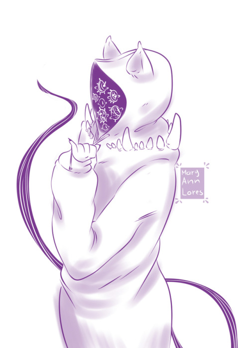 Quick doodle. Pretty demon with a cat hoodie.